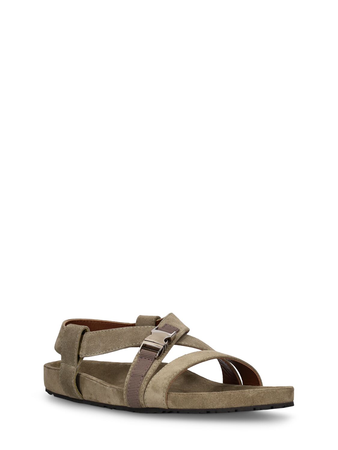 Shop Wales Bonner Active Suede Sandals In Military Green