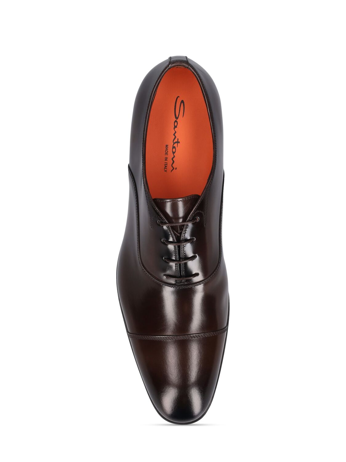 Shop Santoni Backyard Leather Lace-up Shoes In Dark Brown