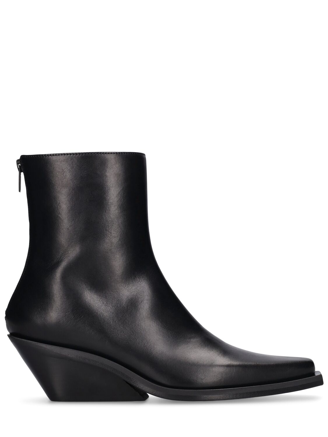 55mm Rumi Leather Cowboy Ankle Boots