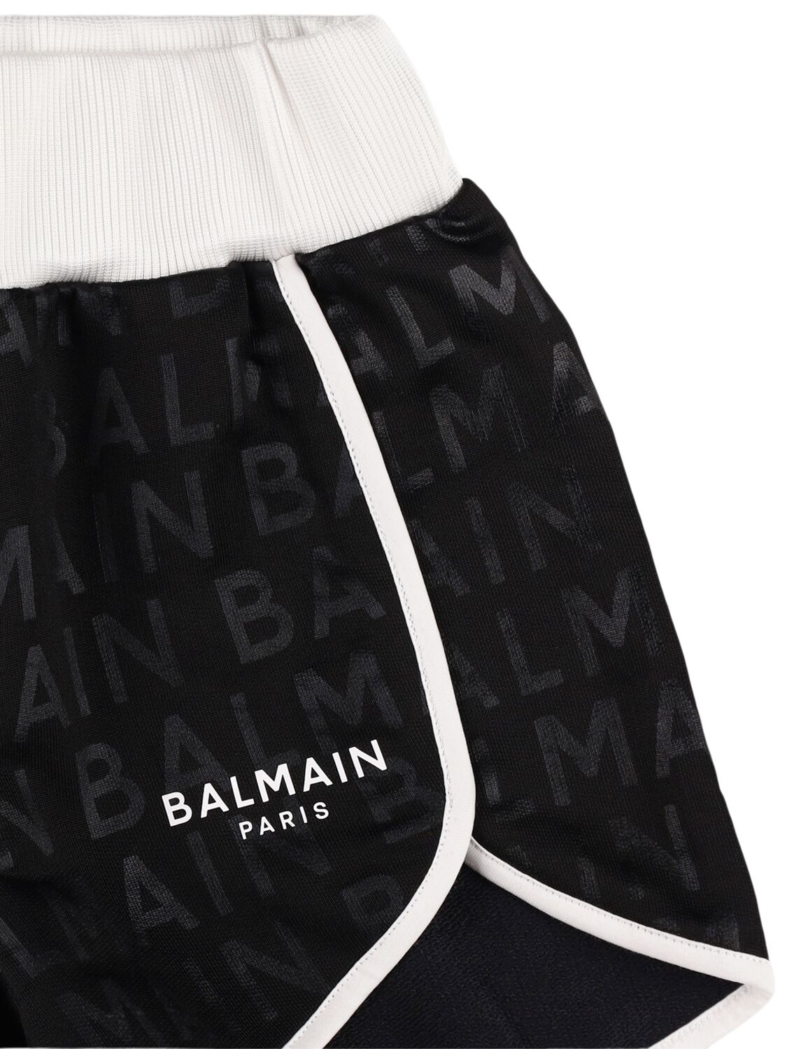 Shop Balmain Cotton Sweat Shorts In Black