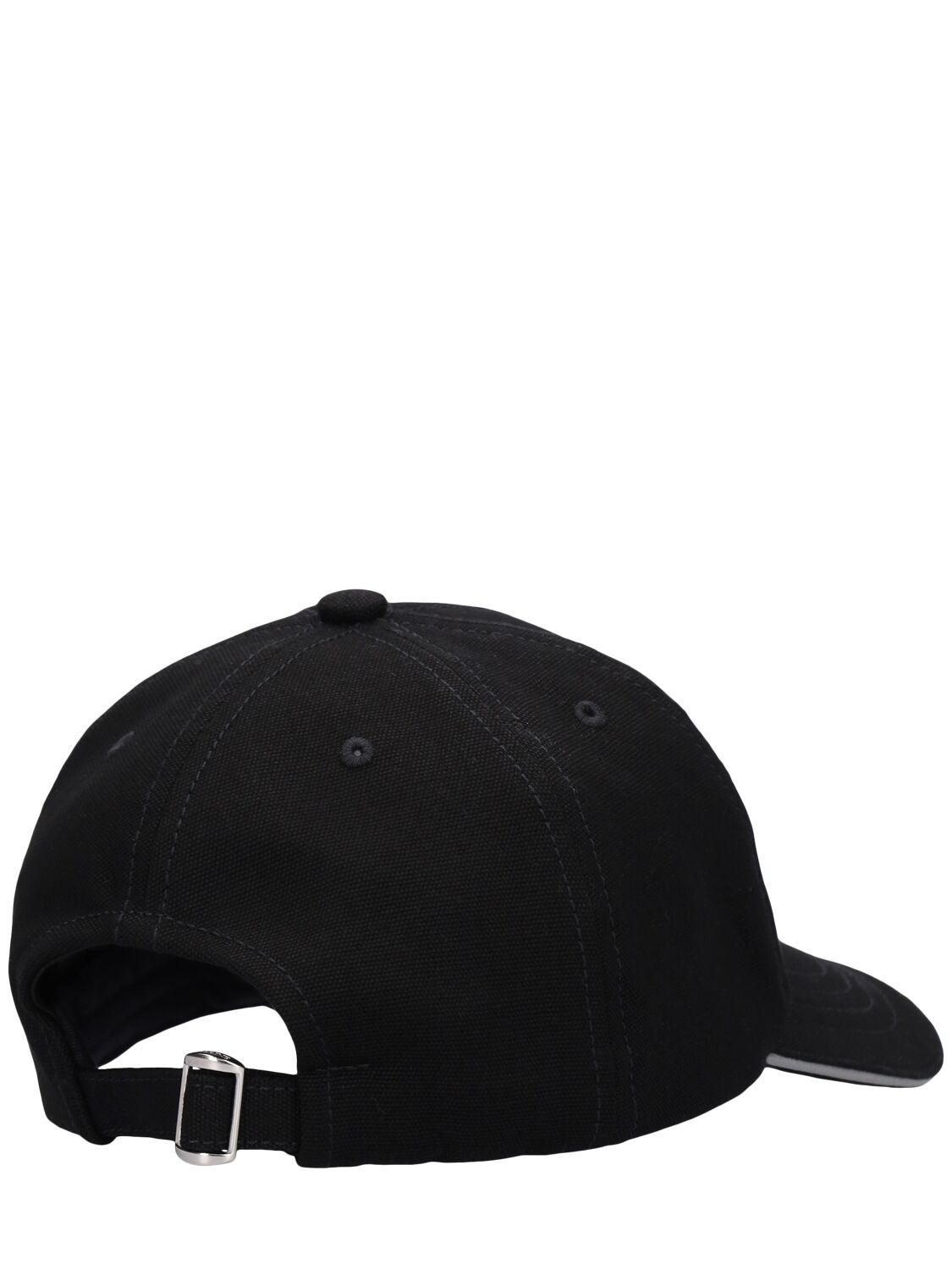 Shop Marine Serre Logo Cotton Canvas Baseball Cap In Black
