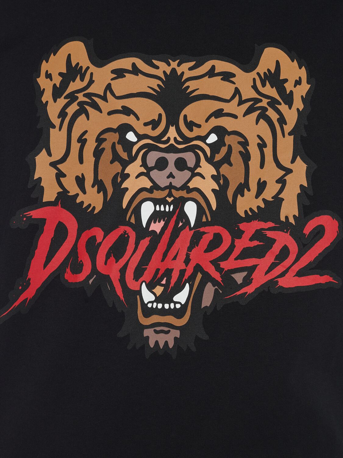 Shop Dsquared2 Regular Bear Print T-shirt In Black