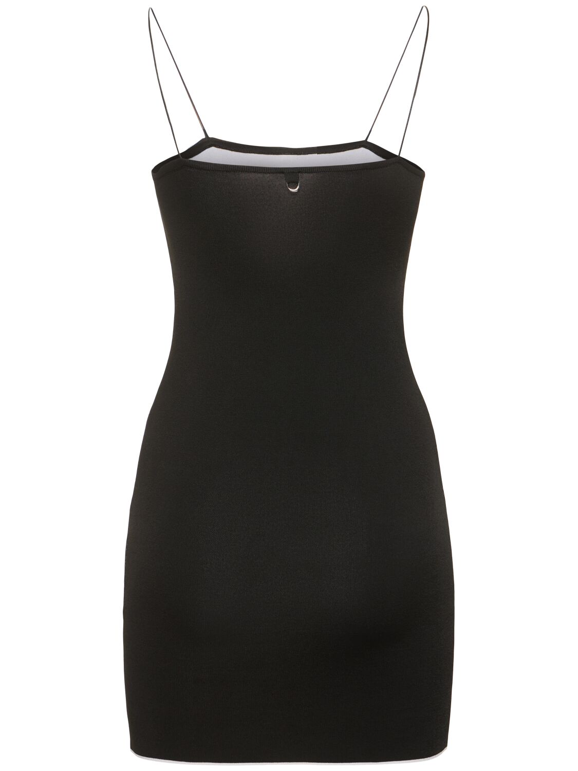 Shop Jacquemus La Mini Robe Aro Knit Mini Dress In Black,white