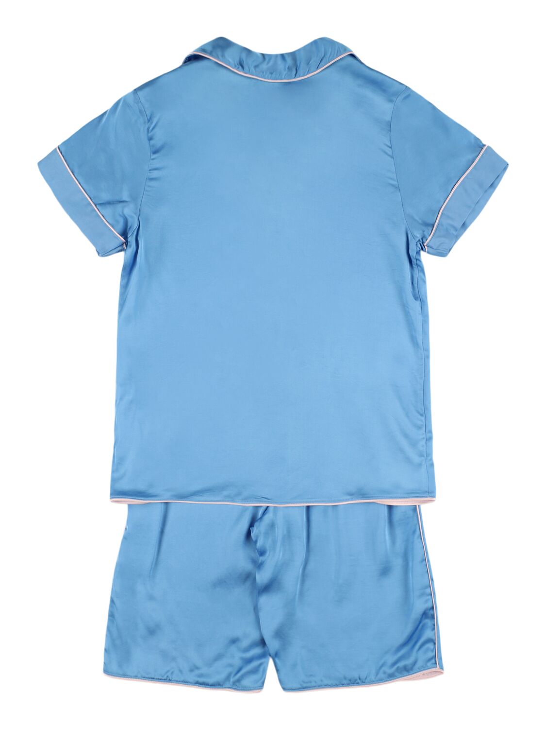 Shop Story Loris Viscose Blend Short-sleeved Pajama Set In Blue