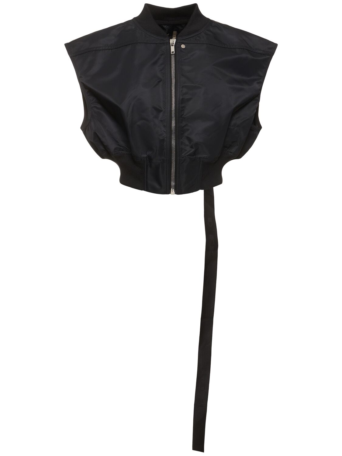 Image of Sleeveless Nylon Cropped Bomber Jacket