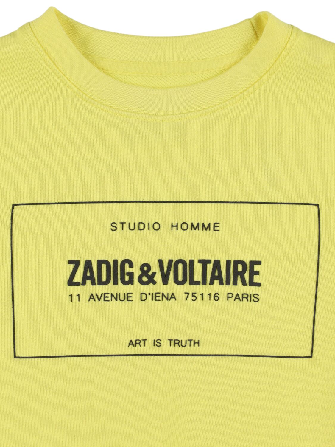 Shop Zadig & Voltaire Cotton Blend Crewneck Sweatshirt In Yellow