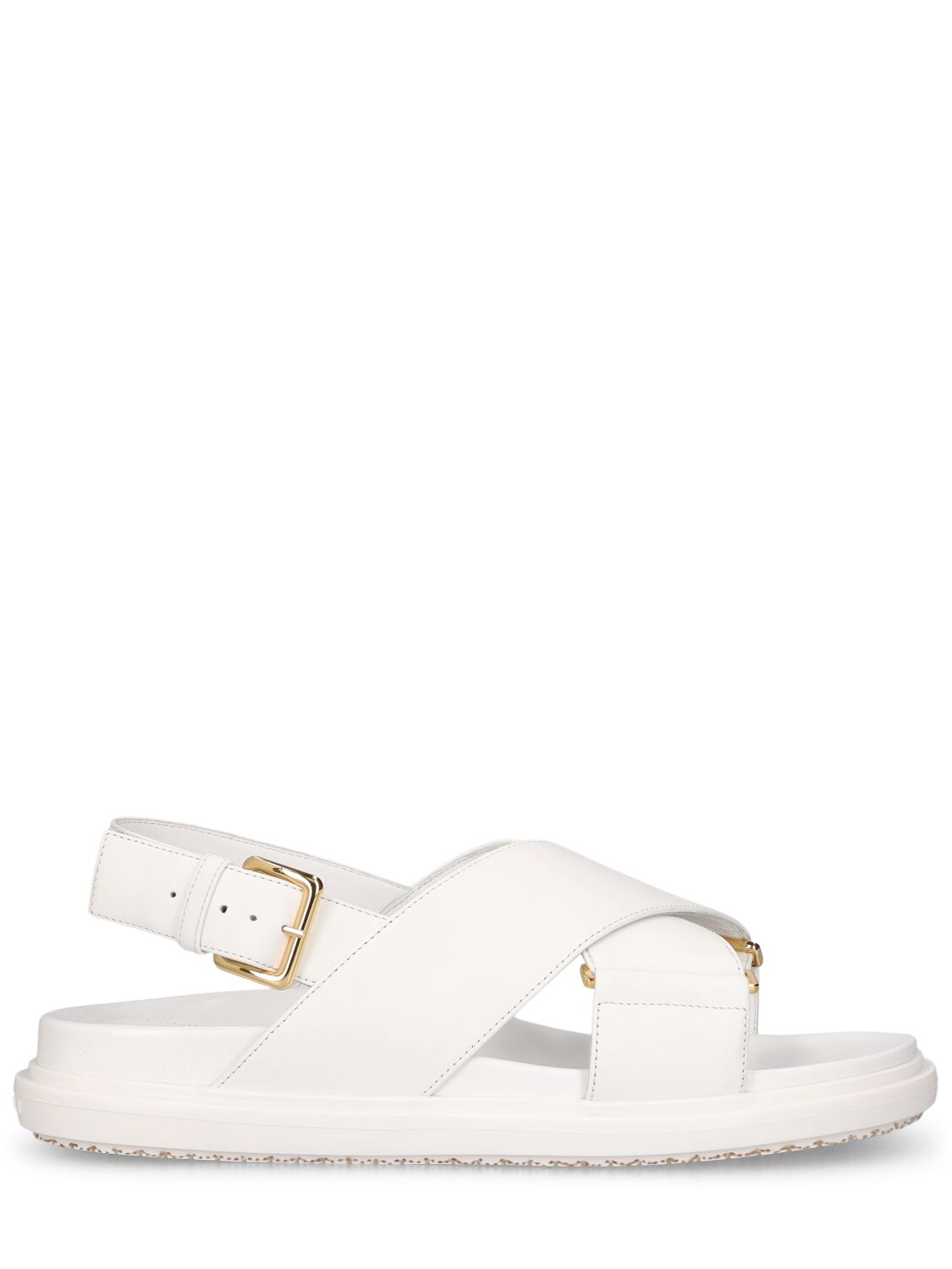 Marni 10mm Fussbett Leather Sandals In White
