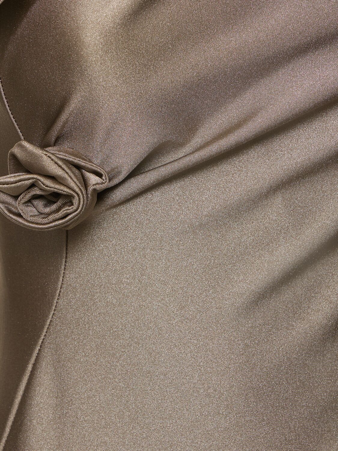 Shop Coperni Asymmetric Flower Gown In Taupe Grey