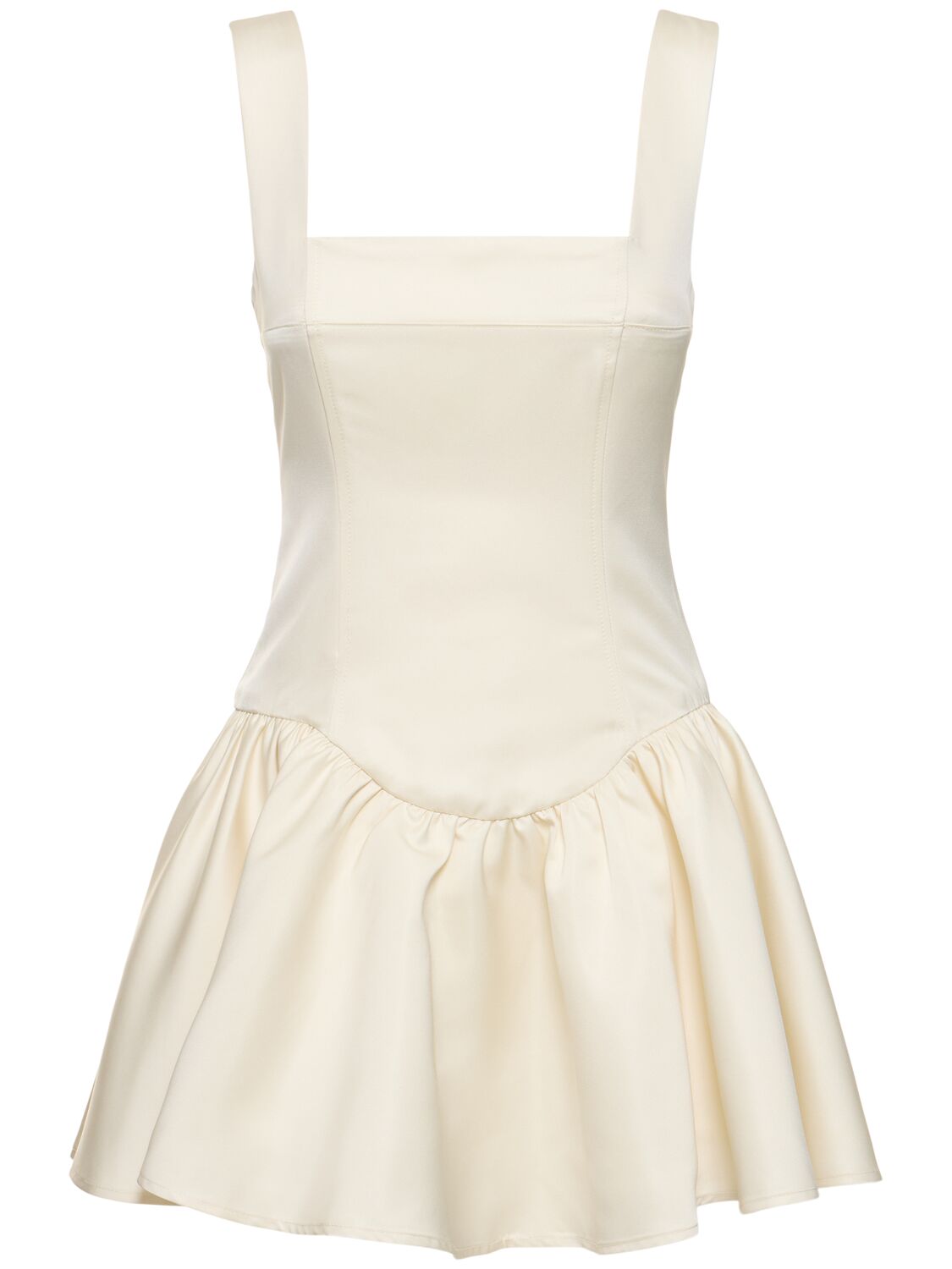 Weworewhat Peplum Satin Corset Mini Dress In White