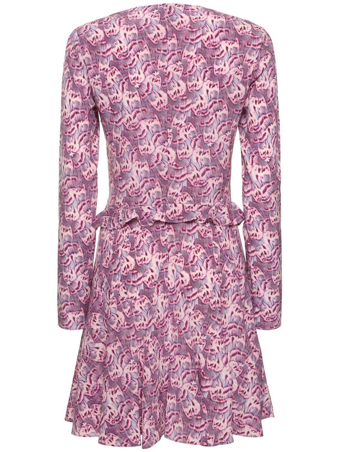Shop Isabel Marant Usmara Silk Blend Mini Dress In Mauve,multi