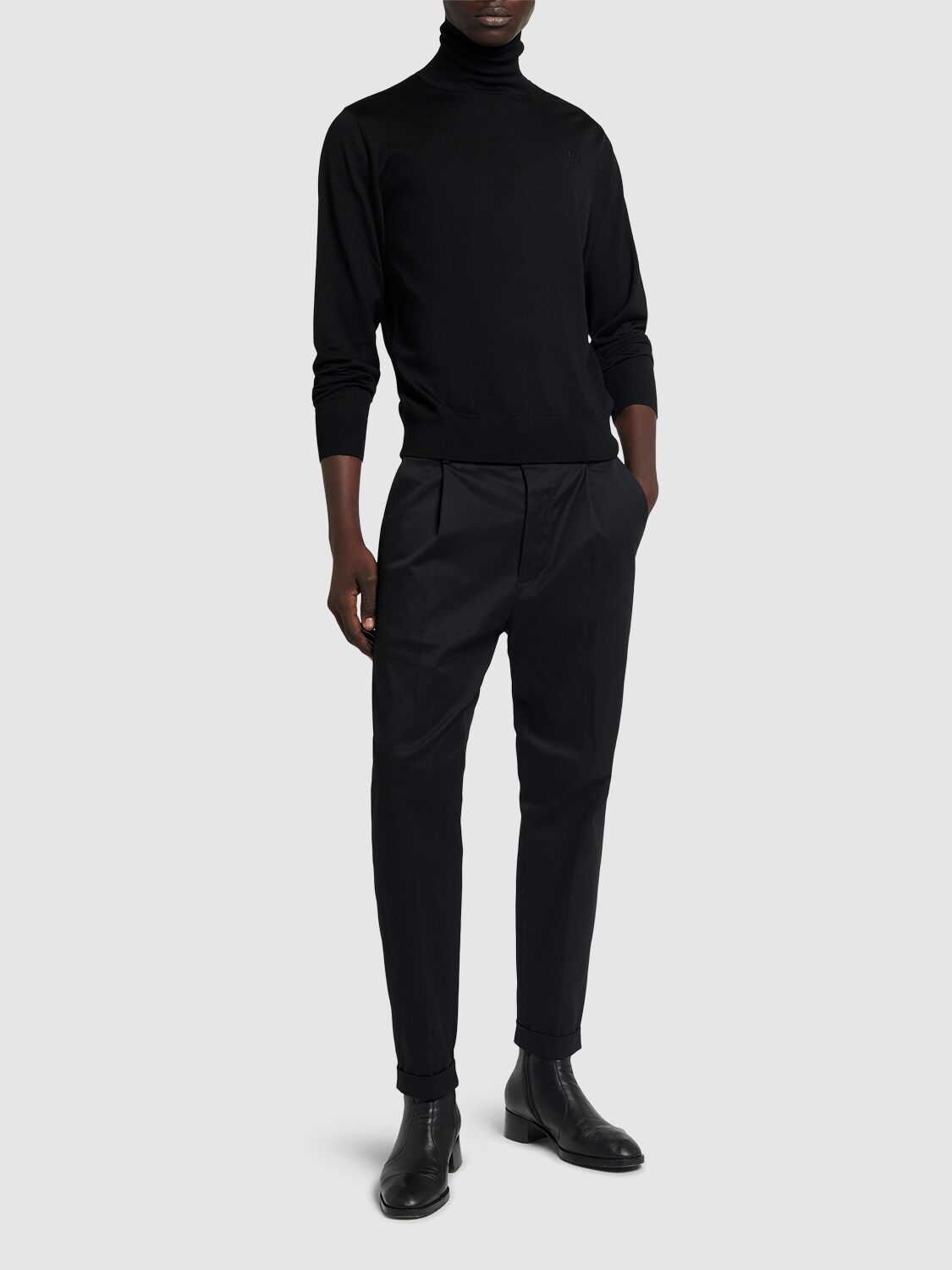 Shop Dsquared2 Cotton One Pleats Pants In Black