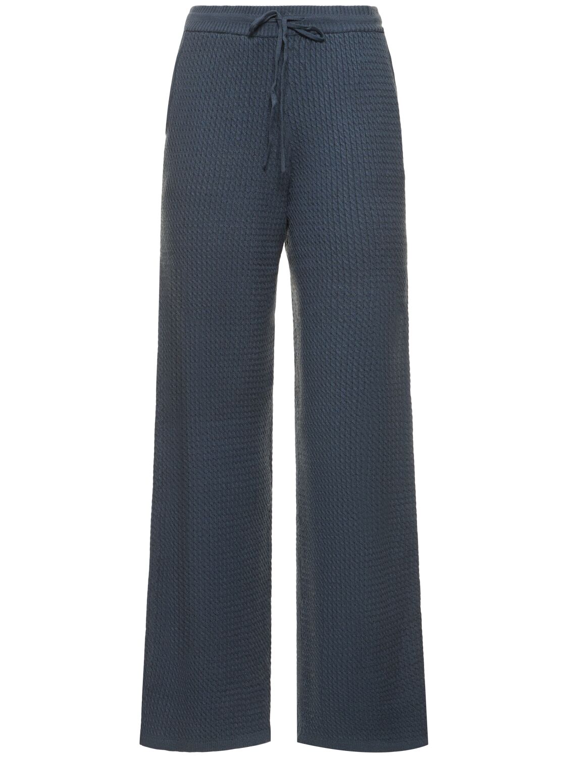 Weworewhat Pull On Knit Viscose Blend Trousers In Dark Grey