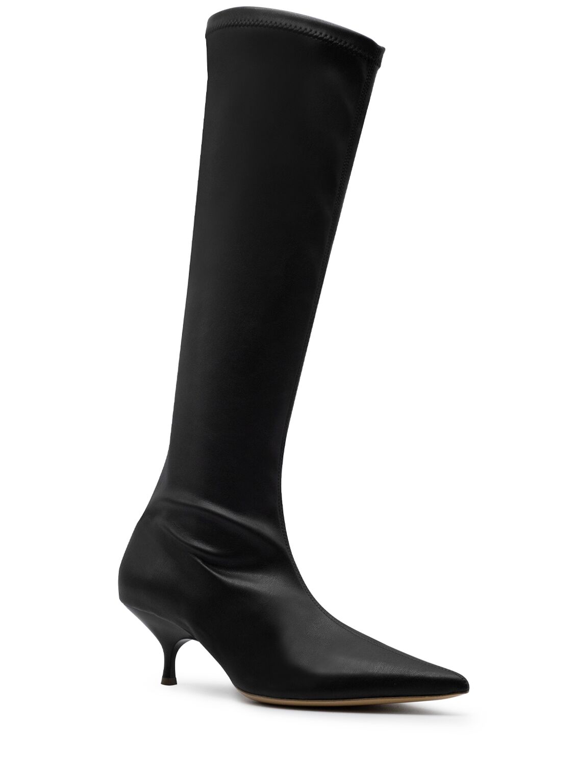 Shop Gia Borghini 50mm Hera Faux Leather Tall Boots In Black