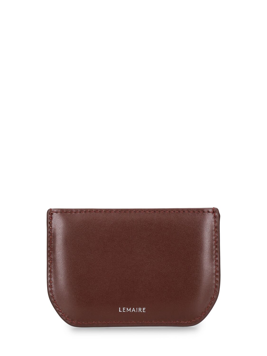 Lemaire Calepin Leather Card Holder In Choco Fondant