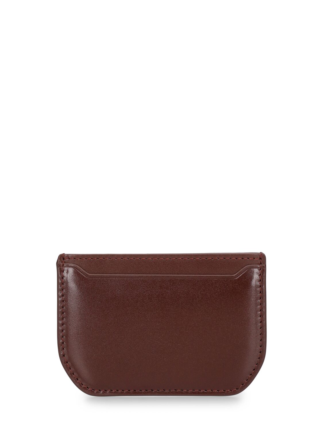 Shop Lemaire Calepin Leather Card Holder In Choco Fondant