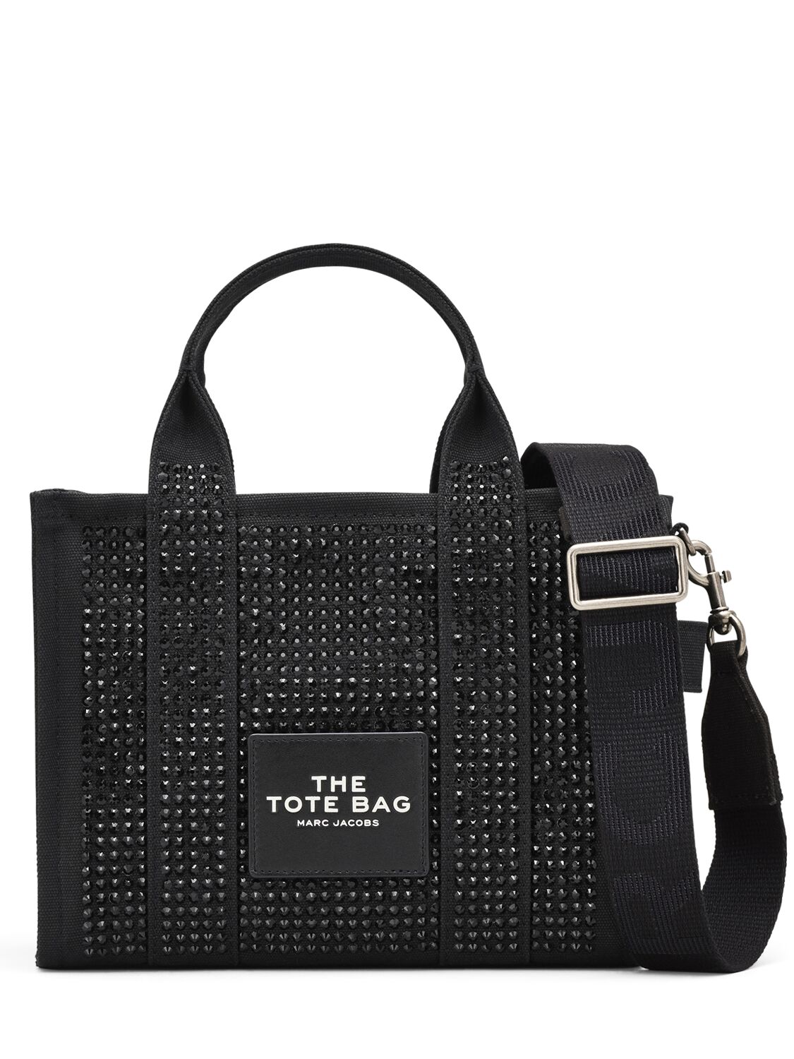 Shop Marc Jacobs The Small Tote Canvas Bag In Black Crystal