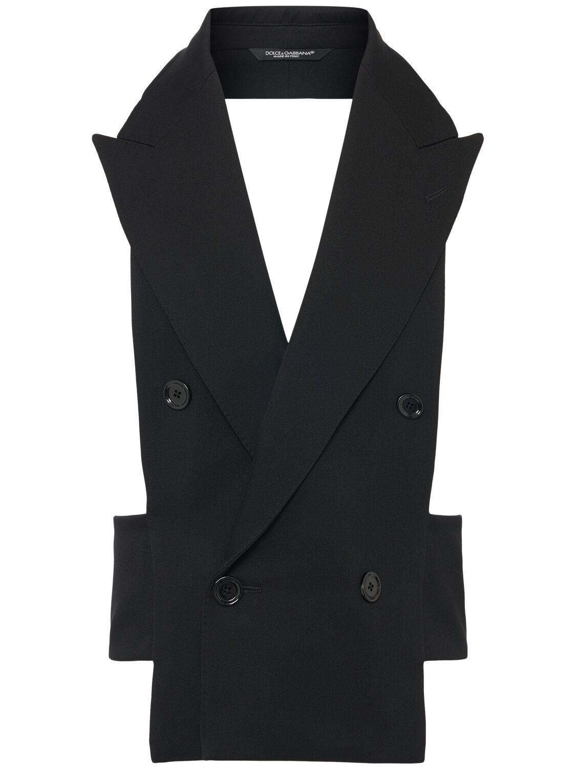Dolce & Gabbana Wool Double Breasted Vest In Black
