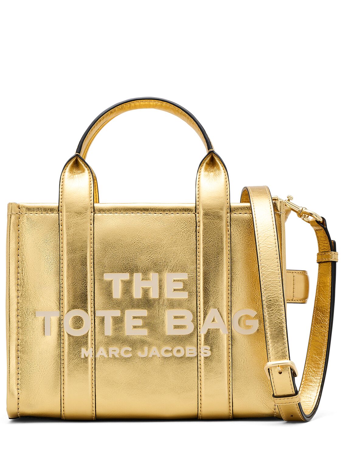 Marc Jacobs The Small Tote Leather Tote Bag In Gold