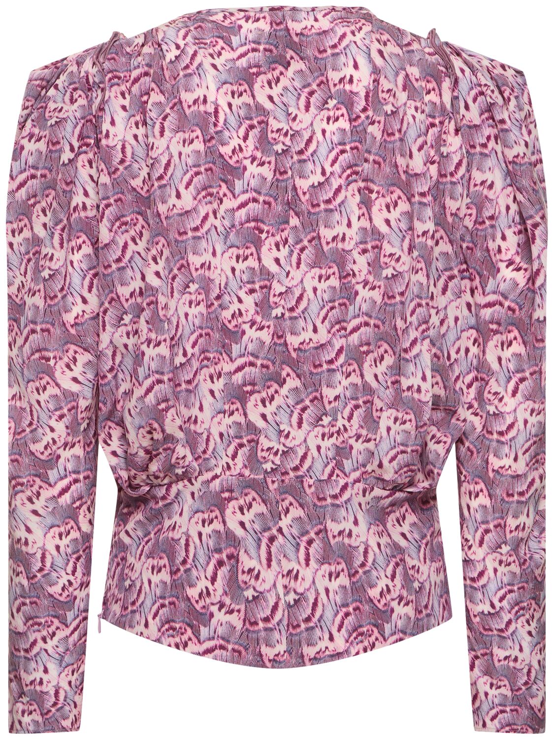 Shop Isabel Marant Zarga Printed Silk Top In Mauve,multi