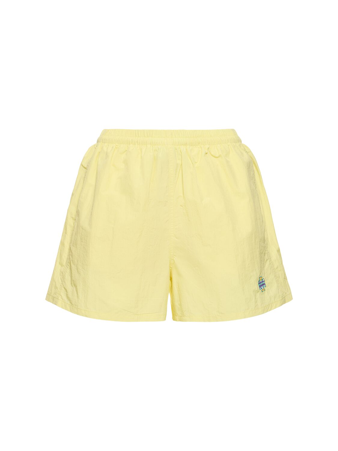 Tory Sport Nylon Camp Shorts In Yellow