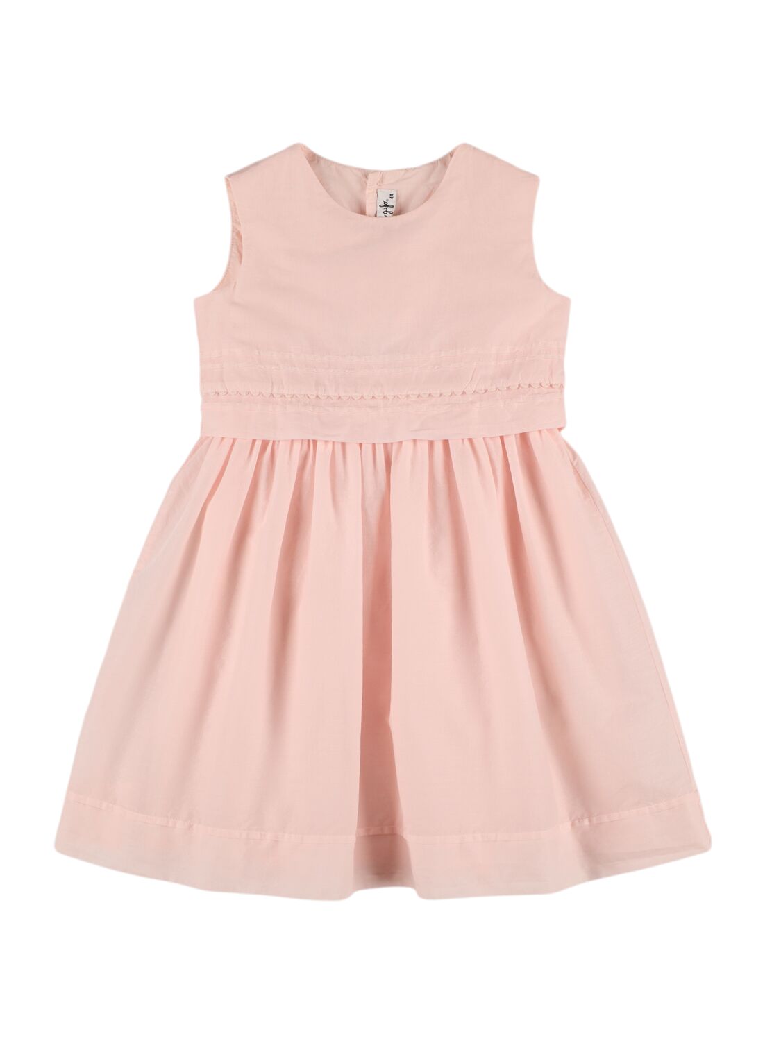 Il Gufo Kids' Sleeveless Cotton Poplin Dress In Pink