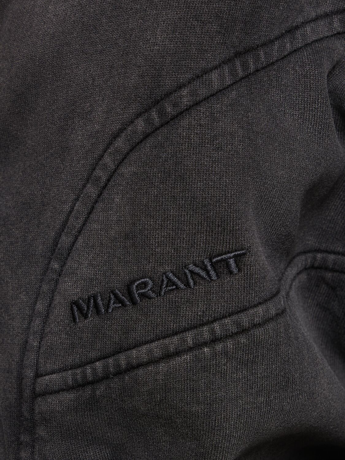 Shop Marant Etoile Parveti Cotton Zip-up Coat In Washed Black