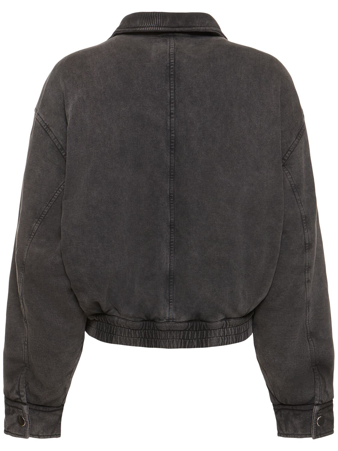 Shop Marant Etoile Parveti Cotton Zip-up Coat In Washed Black