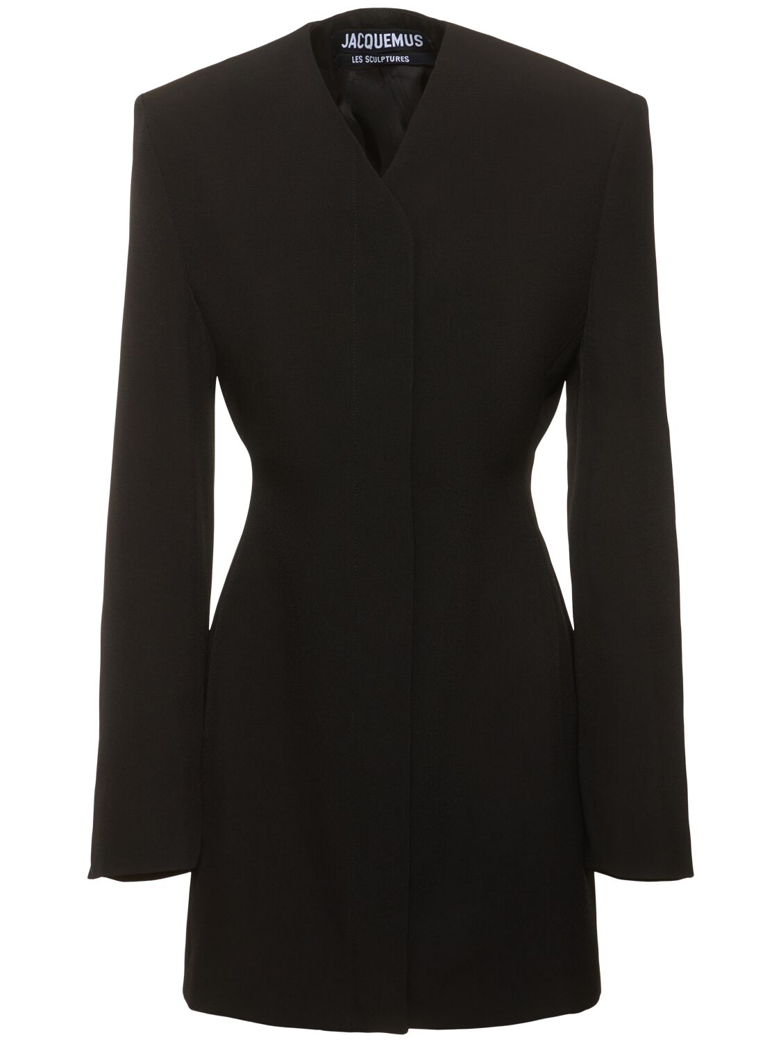 Jacquemus La Dressing Gown Cubo Crepe Mini Dress In Black