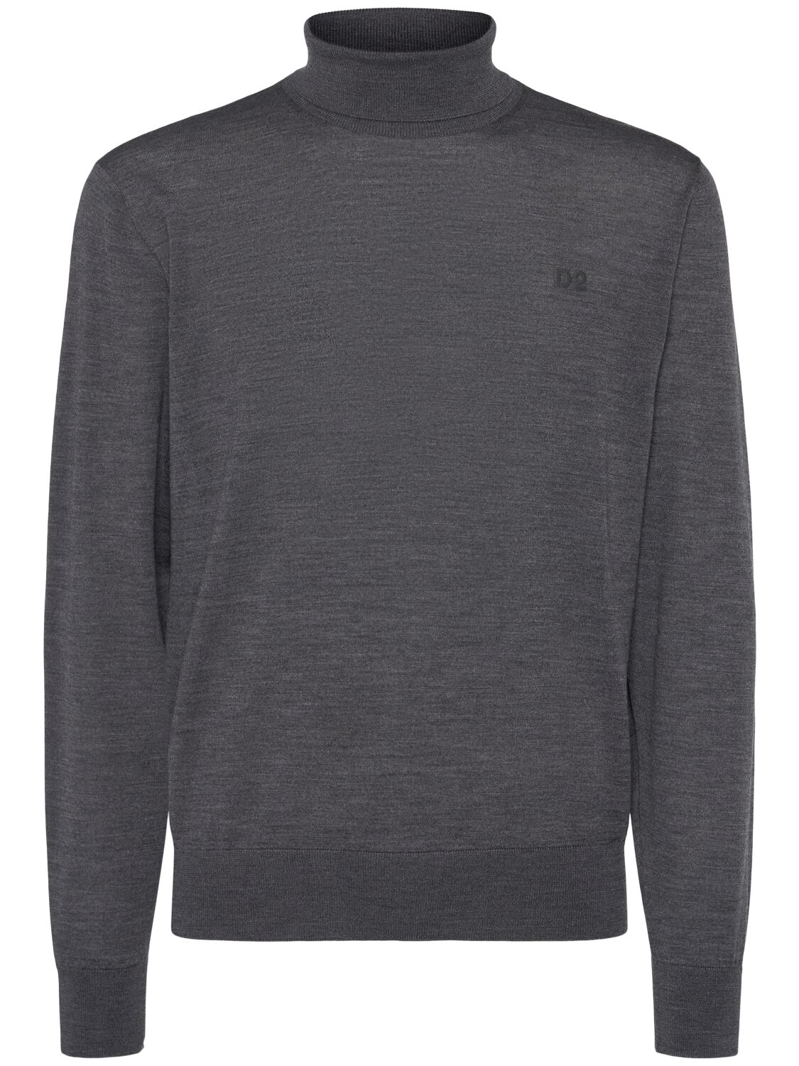 Dsquared2 Knit Wool Turtleneck In Grey