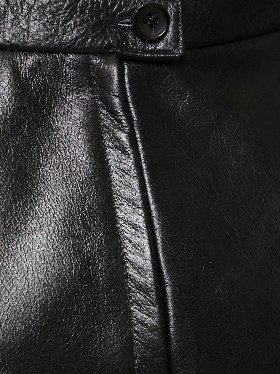 Shop Bally Leather Mini Shorts In Black