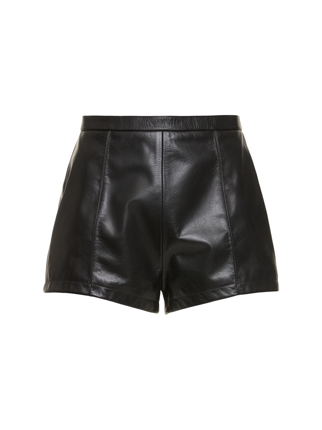 Shop Bally Leather Mini Shorts In Black