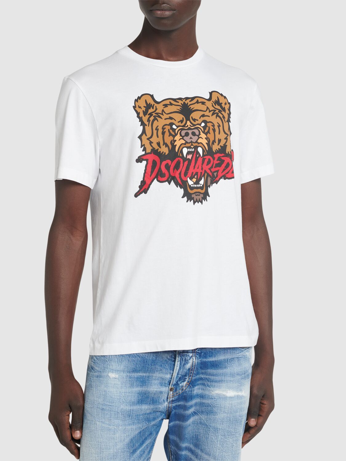 Shop Dsquared2 Regular Bear Print T-shirt In White