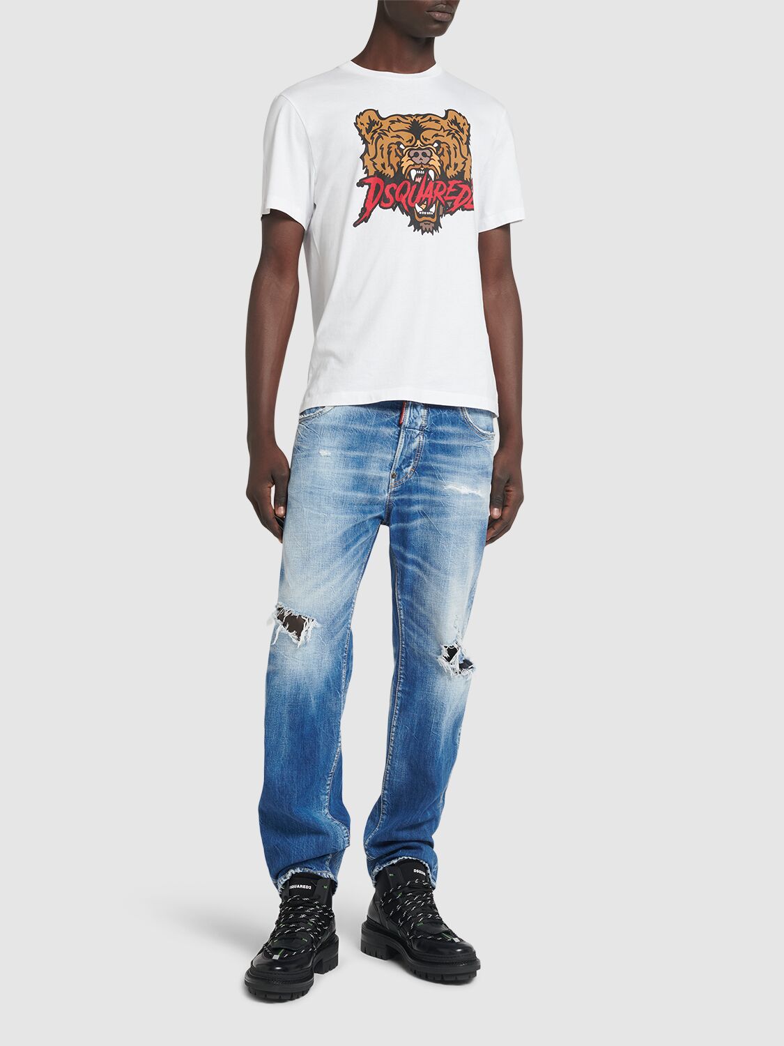 Shop Dsquared2 Regular Bear Print T-shirt In White