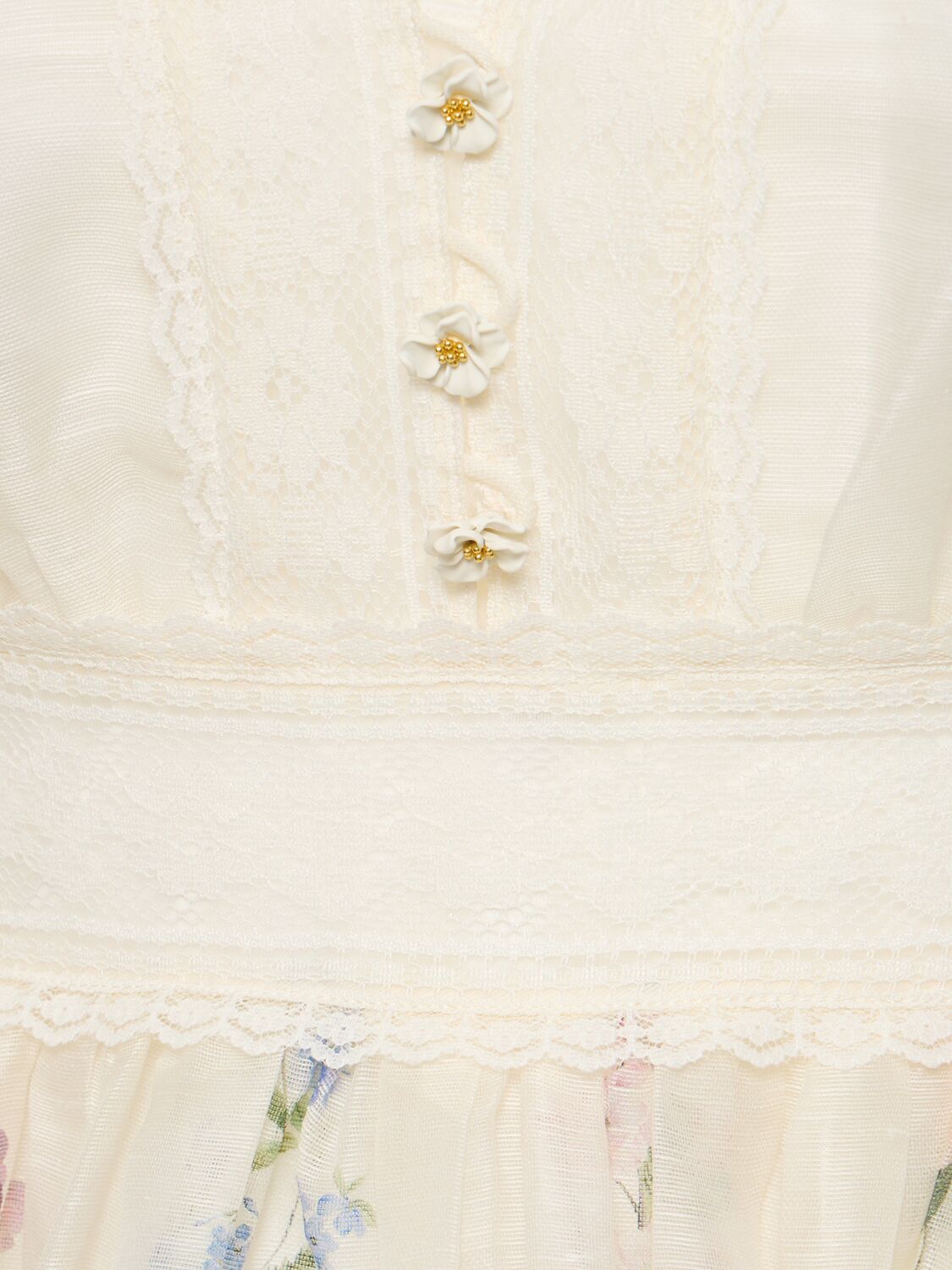 Shop Zimmermann Natura V Neck Linen Silk Mini Dress In White,multi