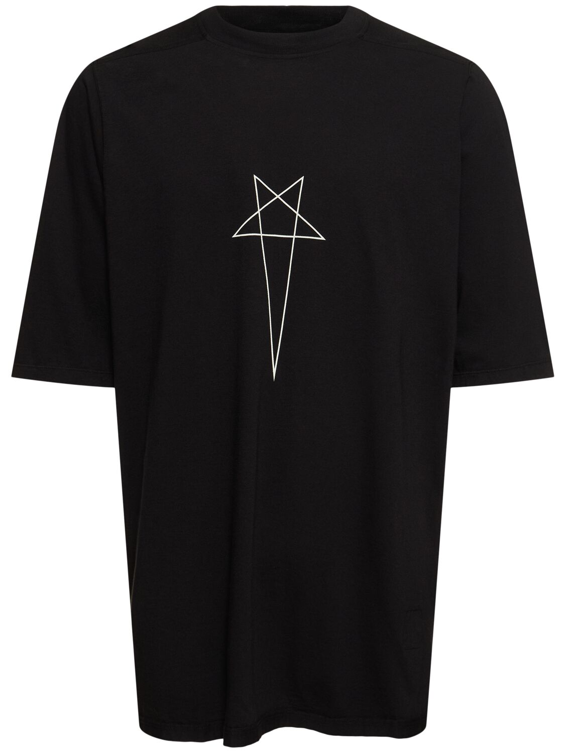 Shop Rick Owens Drkshdw Jumbo Ss T Cotton T-shirt In Black,milk