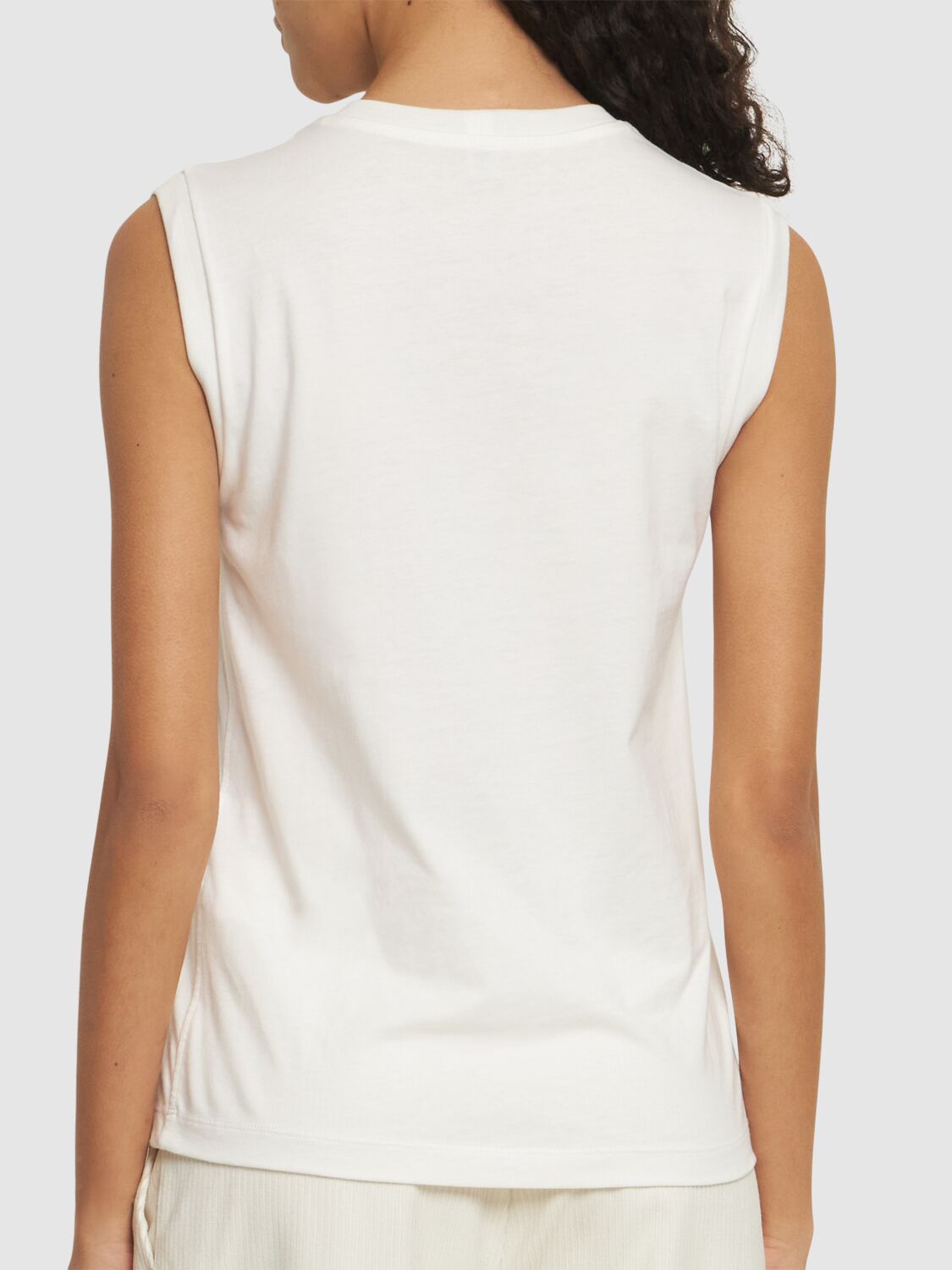 Shop Totême Sleeveless Organic Cotton Jersey Top In White