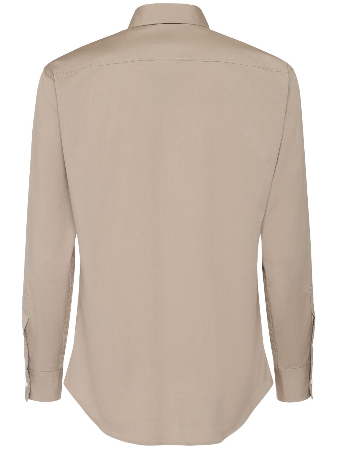 Shop Dsquared2 Stretch Cotton Poplin Shirt In Beige