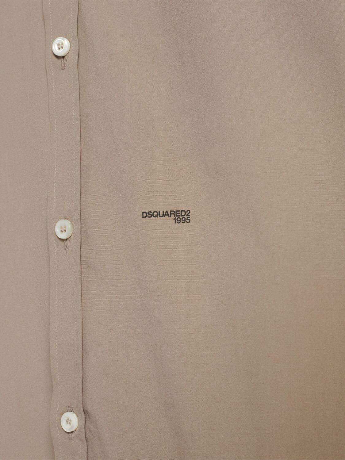 Shop Dsquared2 Stretch Cotton Poplin Shirt In Beige