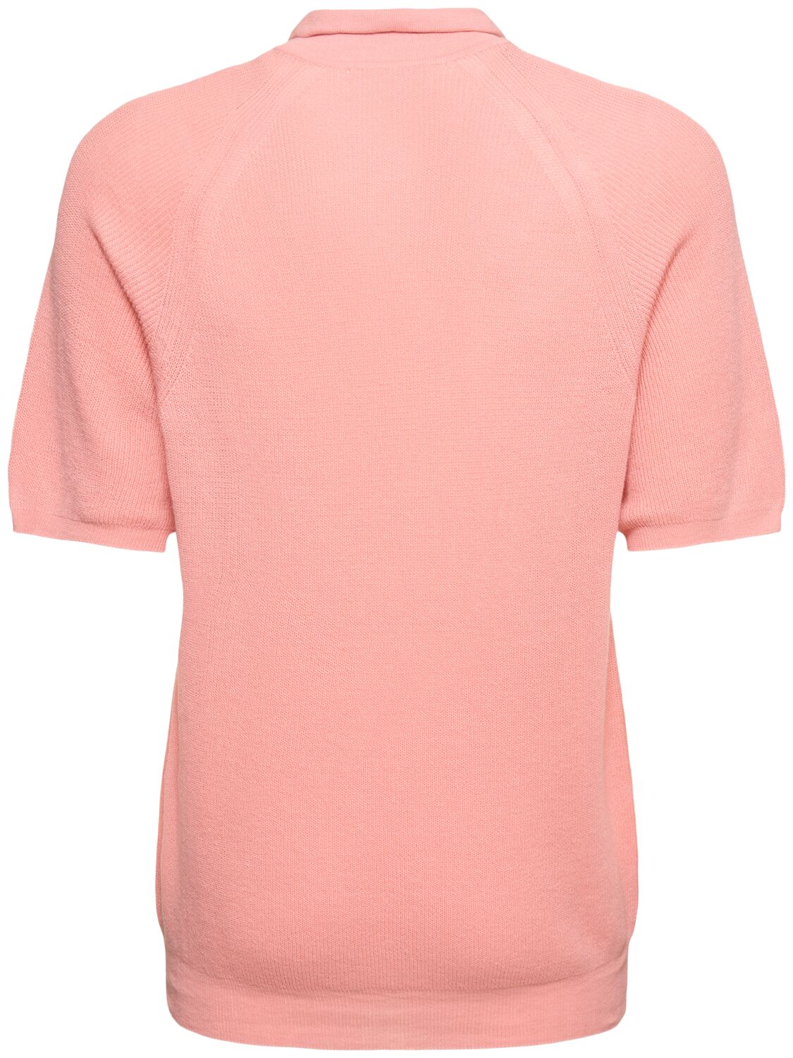 Shop Laneus Cotton Knit S/s Polo In Pink