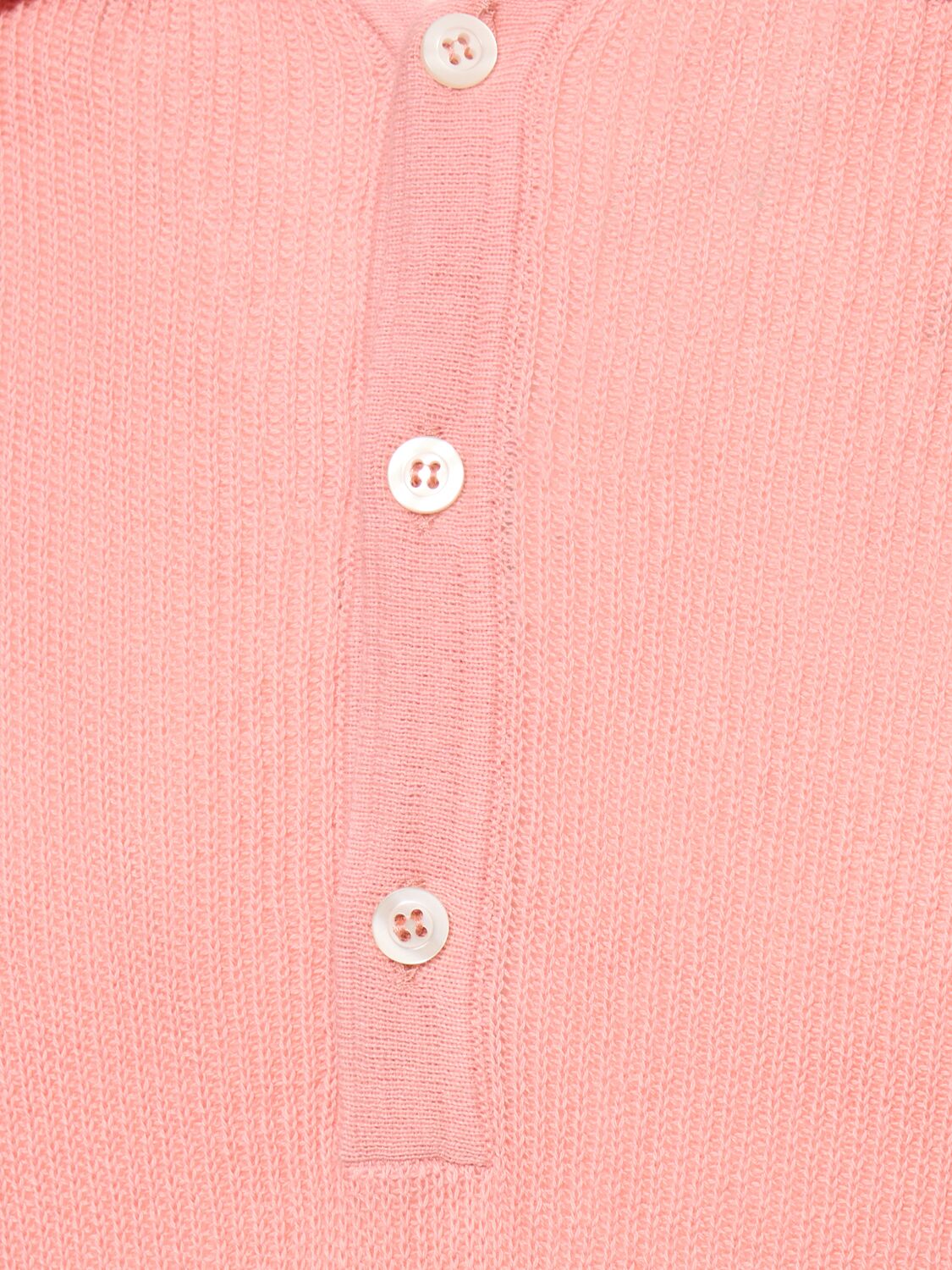Shop Laneus Cotton Knit S/s Polo In Pink