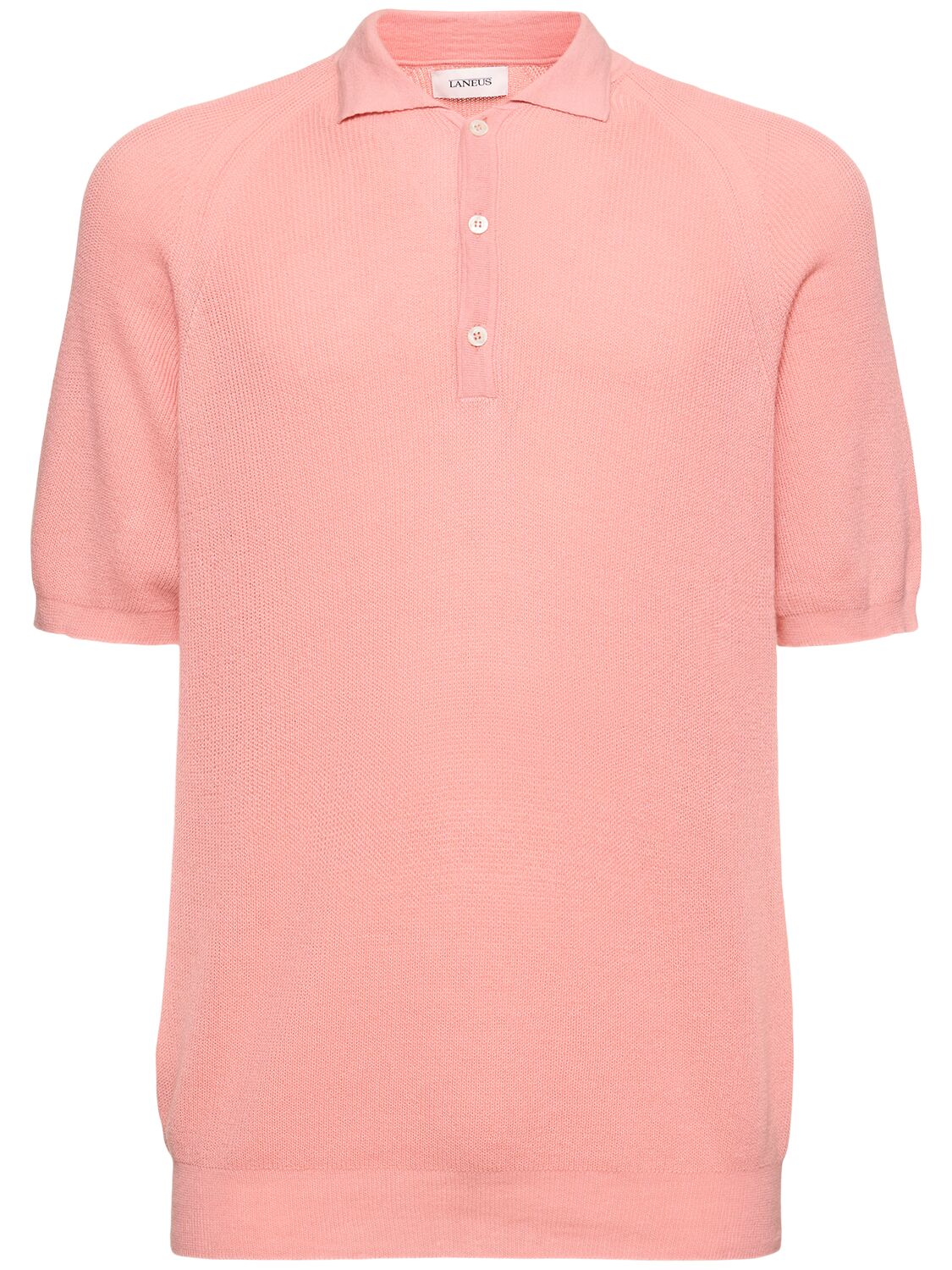 Laneus Cotton Knit S/s Polo In Pink