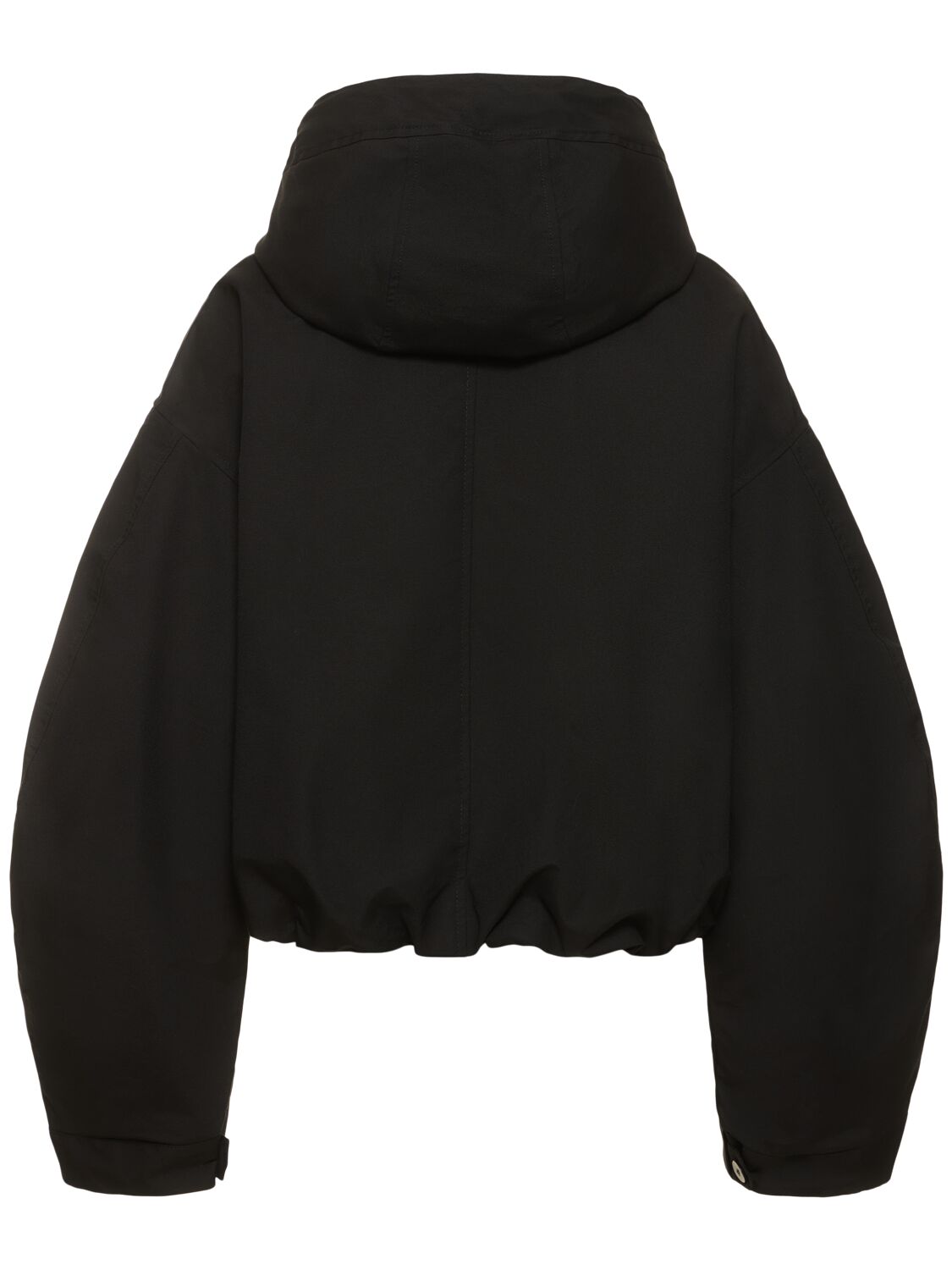 Shop Jacquemus La Parka Caraco Cropped Parka W/hood In Black