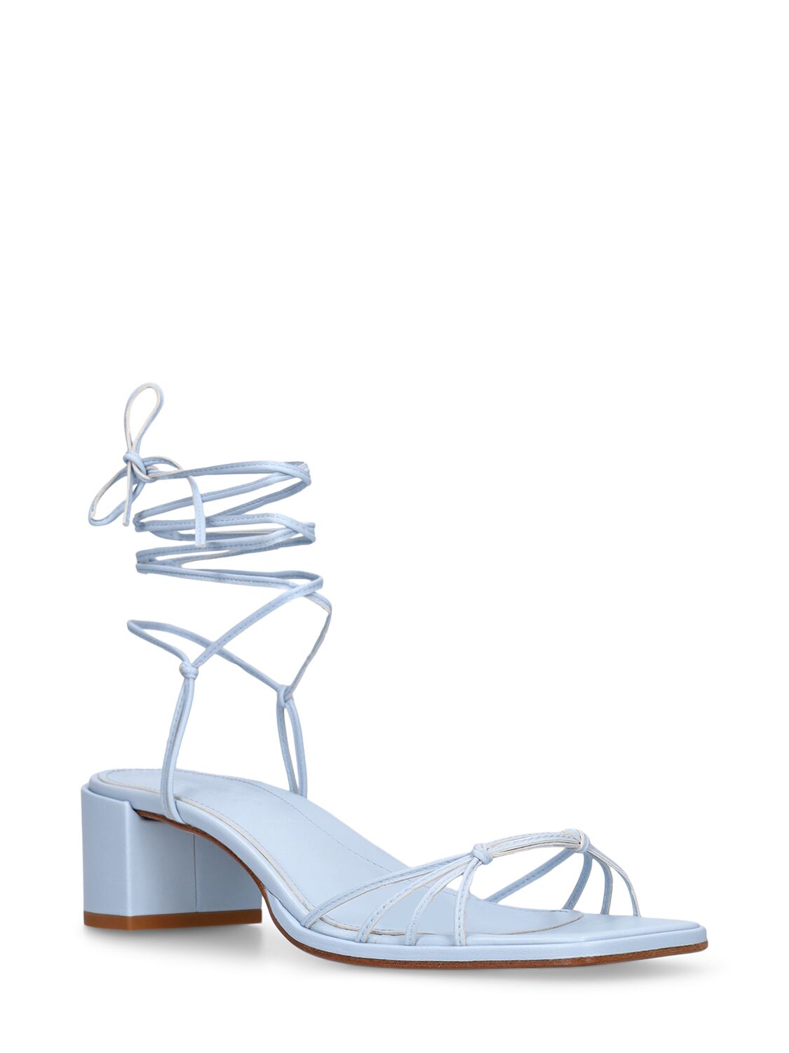 Shop Aeyde 55mm Serafina Leather Sandals In Light Blue