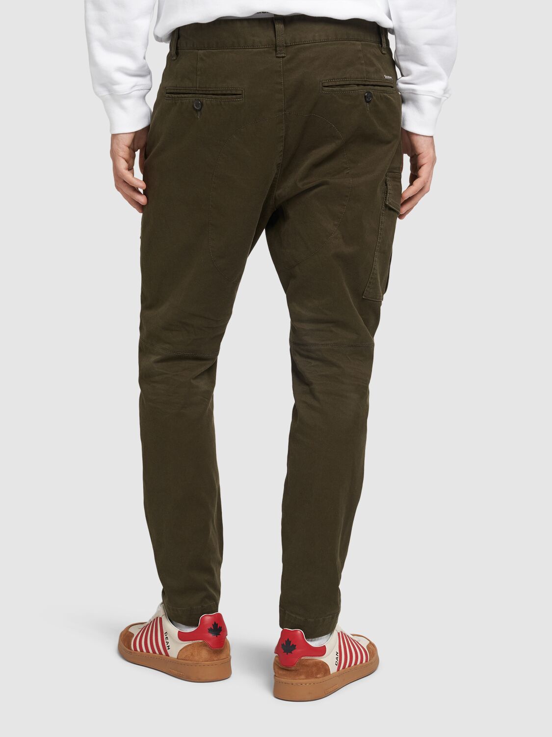 Shop Dsquared2 Sexy Stretch Cotton Cargo Pants In Military Green