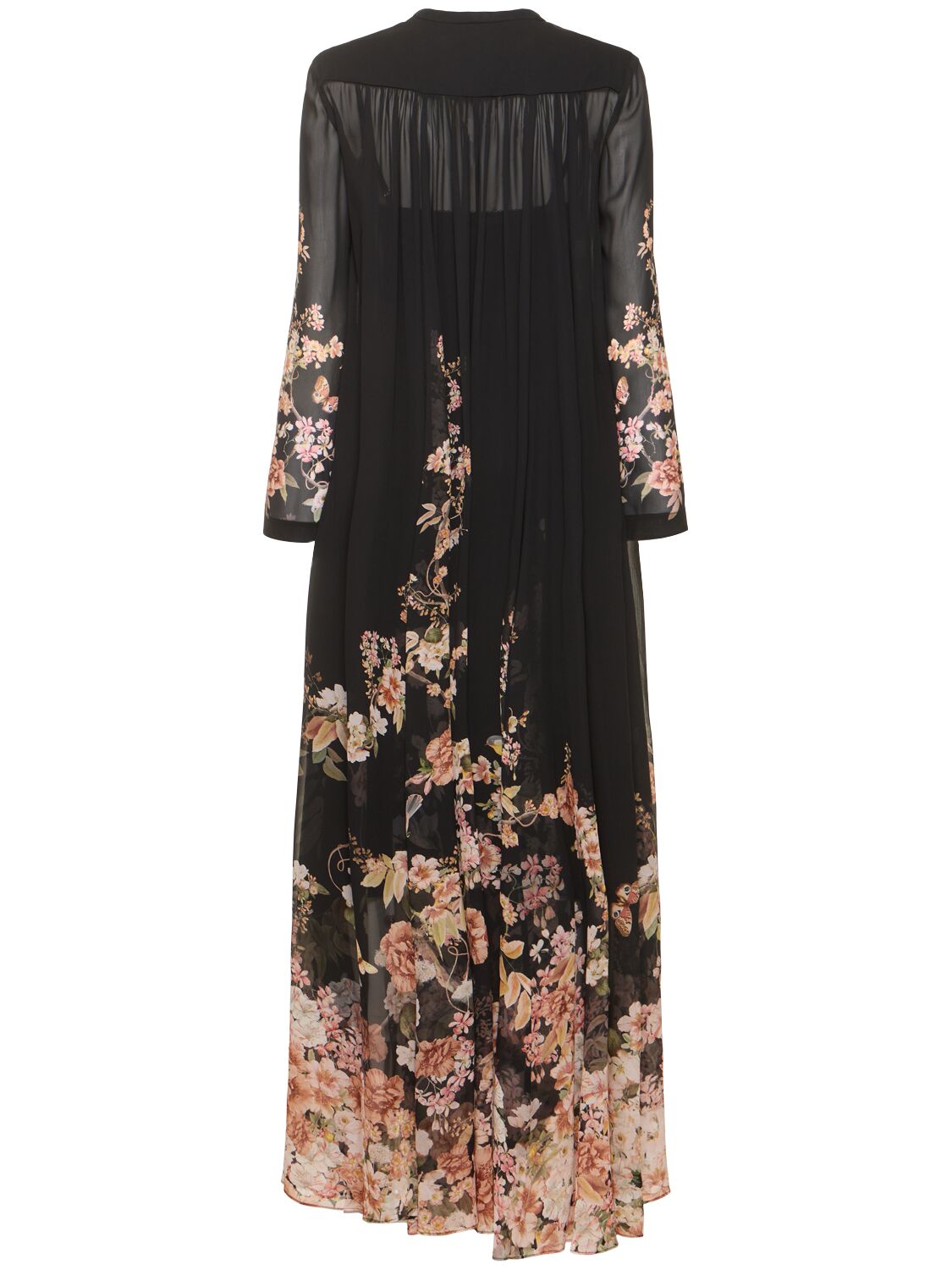 Shop Zimmermann Natura Printed Viscose Maxi Dress In Multi,black