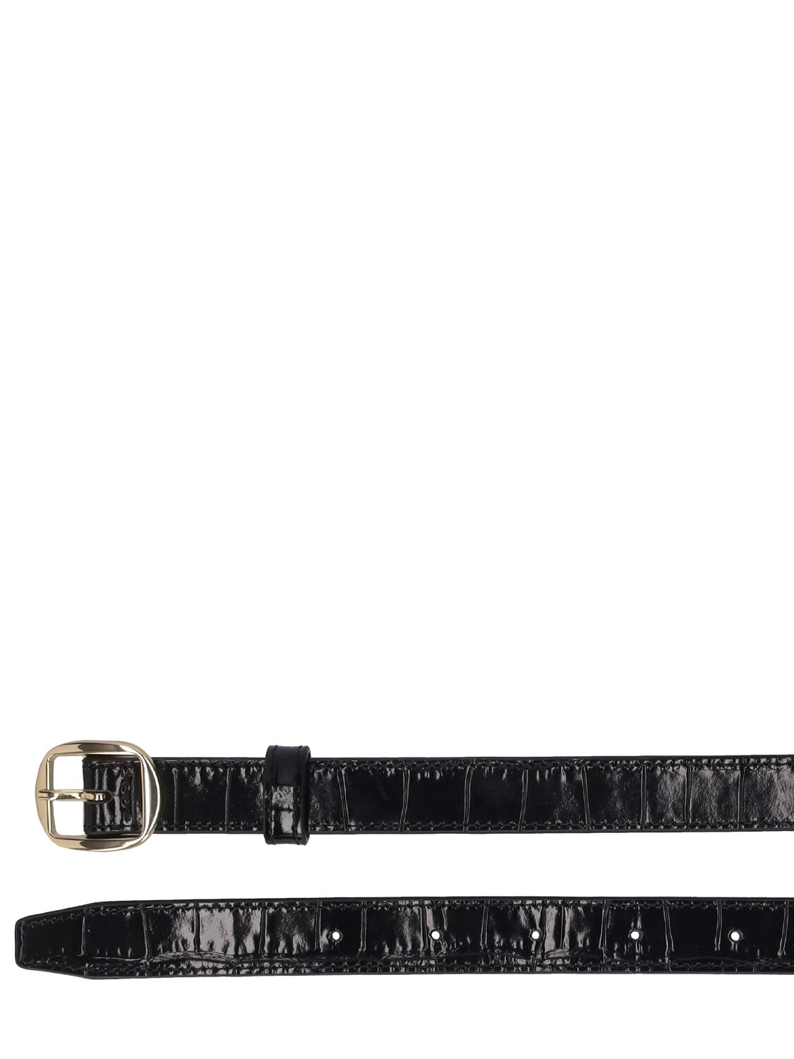 Shop Coperni Croc Embossed Leather Belt In 블랙