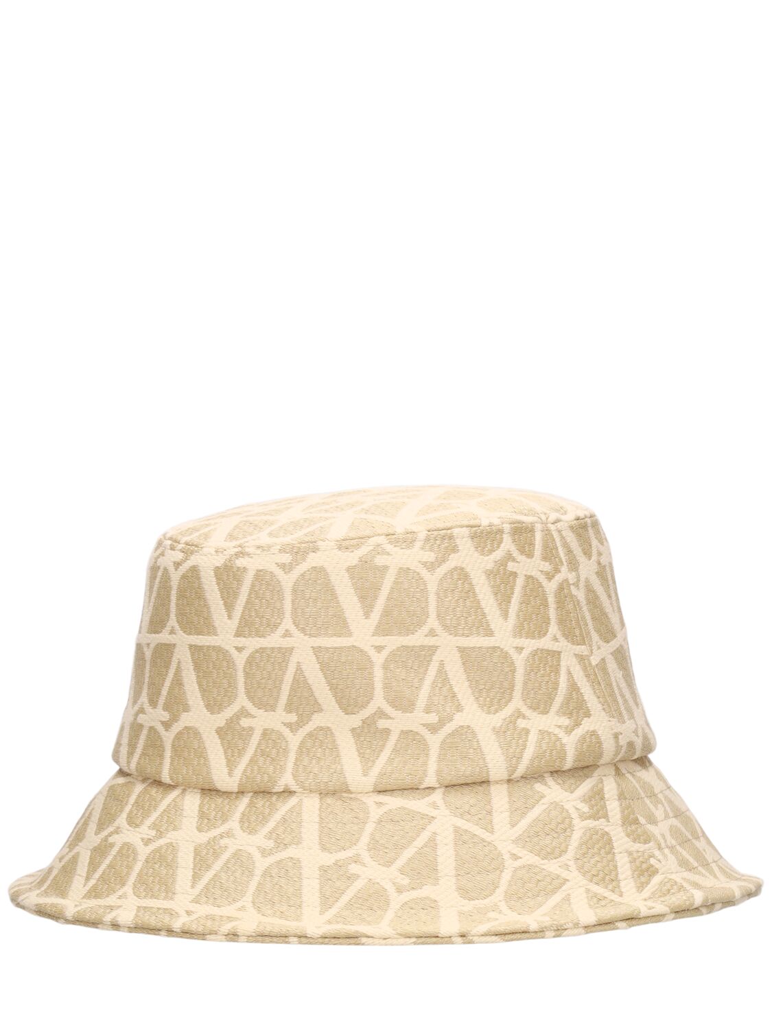 Shop Valentino Toile Iconographe Bucket Hat In Rafia,avorio