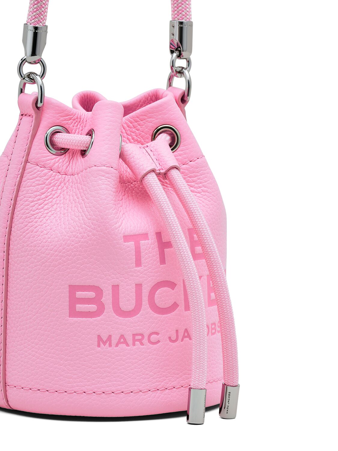 Shop Marc Jacobs The Mini Bucket Leather Bag In Petal Pink