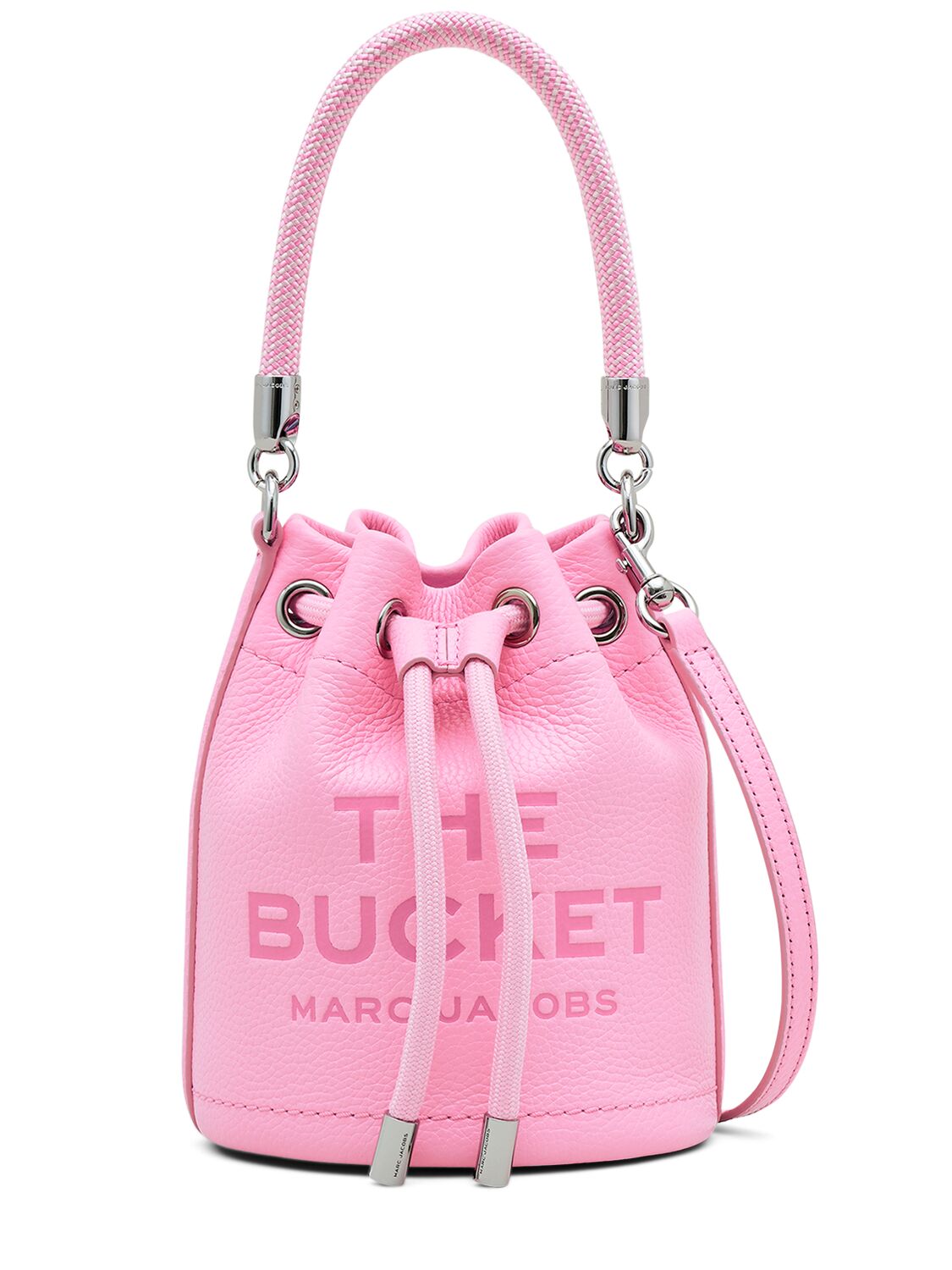 Shop Marc Jacobs The Mini Bucket Leather Bag In Petal Pink