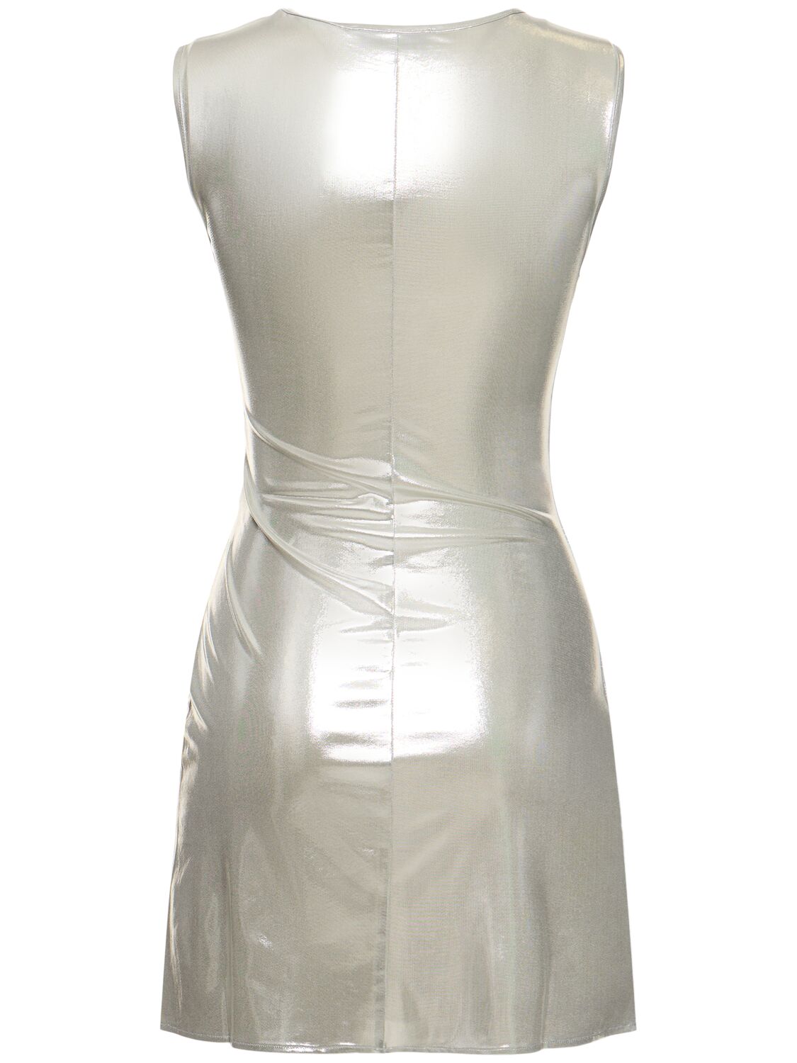 Shop Weworewhat Muscle Tank Mini Dress In Silver